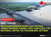 HKA Rampungkan Pekerjaan Hotmix Jembatan Musi, Pasok Lebih dari 5.500 Ton Material untuk Tol Palembang–Betung